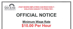 minimum wage san jose