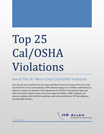 Top 25 Cal/OSHA Violations