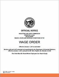 California Wage Order